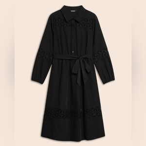 Solid Button Up Woven Ribbon Dress